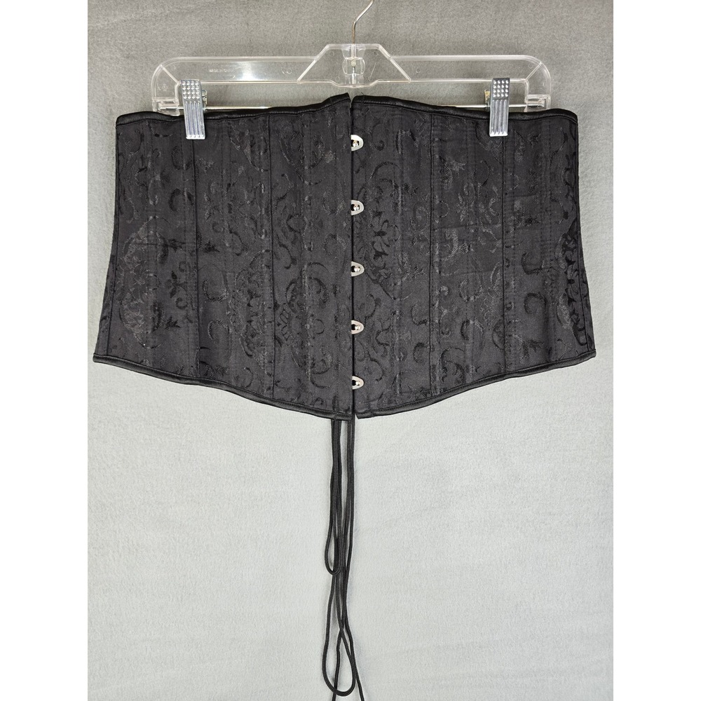 Corset Belt Women 4XL Black Floral Jacquard Goth Victorian Renaissance